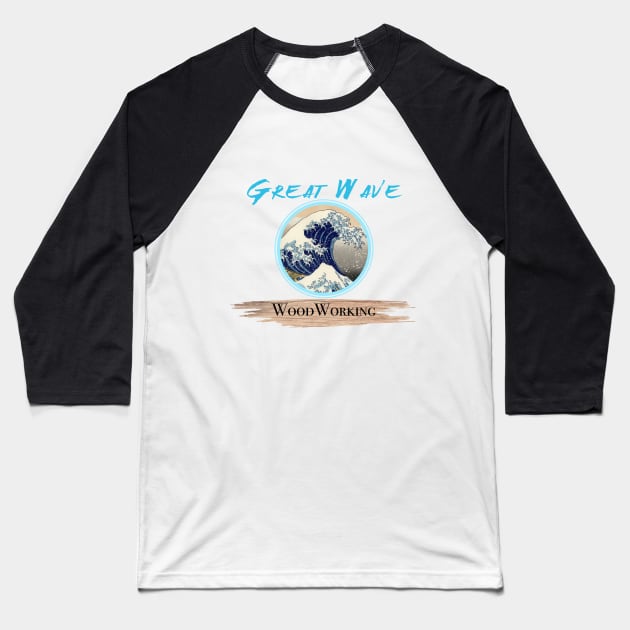 Great Wave Woodworking - kanagawa Baseball T-Shirt by Great Wave